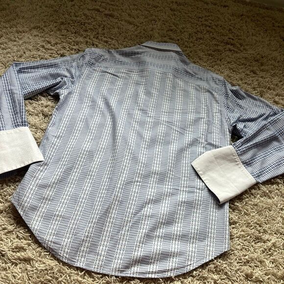 Robert Graham Intricate Geometric Weave Pattern French Cuff Button-Up Shirt XL - Picture 9 of 13